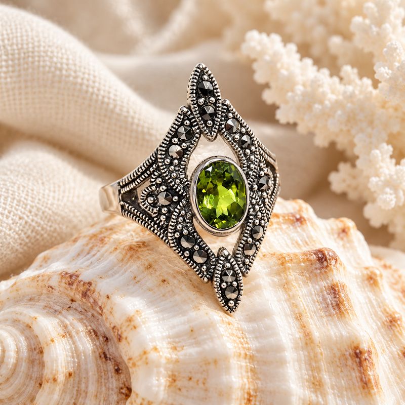 Green Fire Ring - Size 7.5