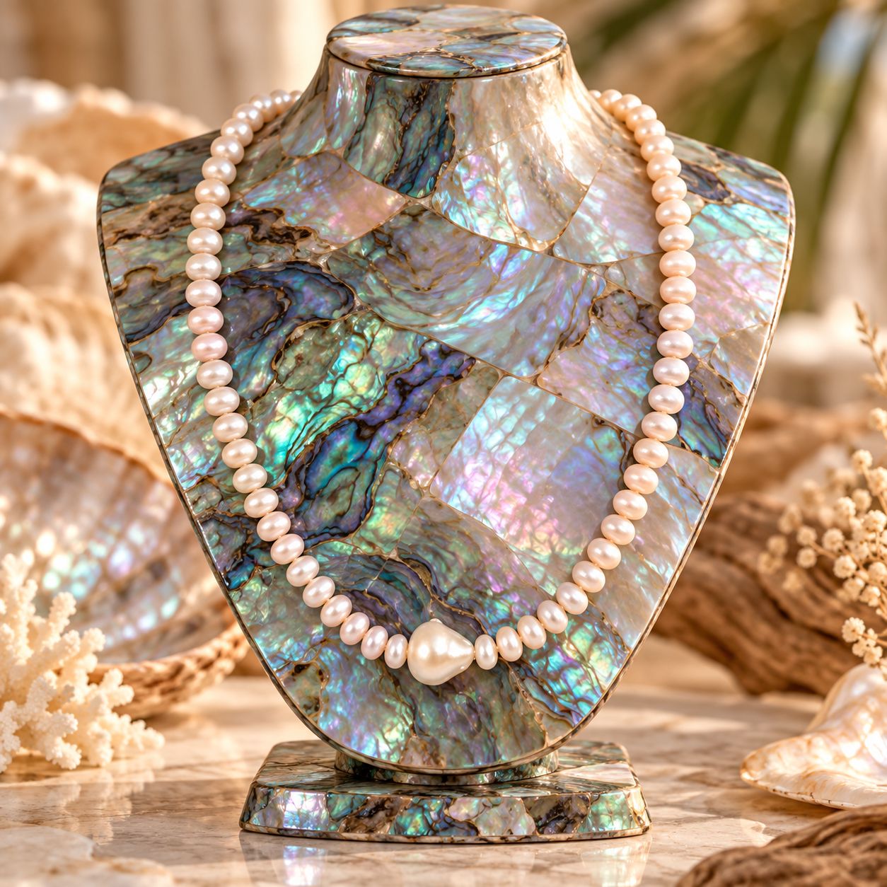 Moon Drop Pearl Necklace
