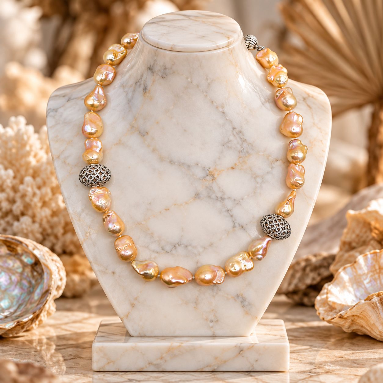 Wild Honey Baroque Pearl Necklace