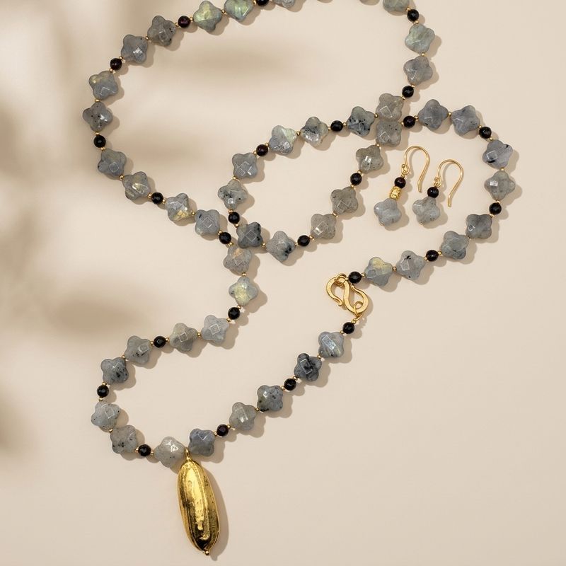 Silver Dawn Moonstone Necklace Set