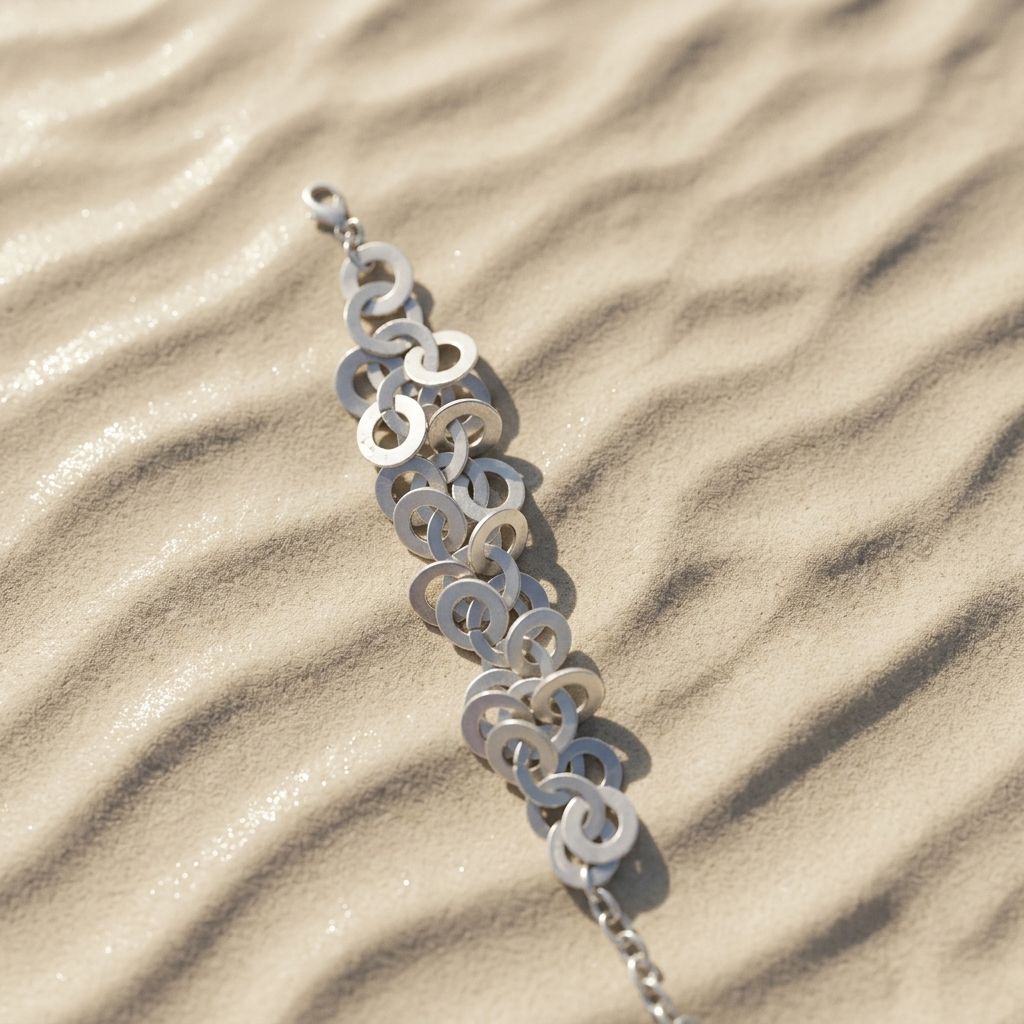 Oasis Ring Mesh Zamalek Silver Bracelet