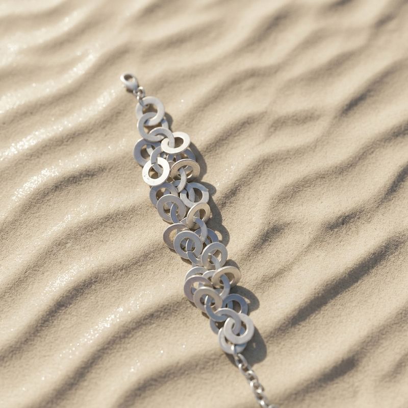 Oasis Ring Mesh Zamalek Silver Bracelet