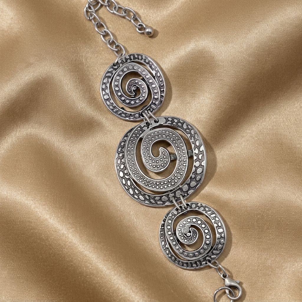 Sahara Spiral Zamalek Silver Bracelet