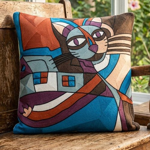 Cubist Cat Cushion Cover Cubist Cat Cushion Cover