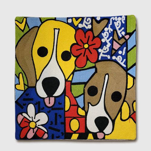 Neo-pop Hounds Cushion Cover