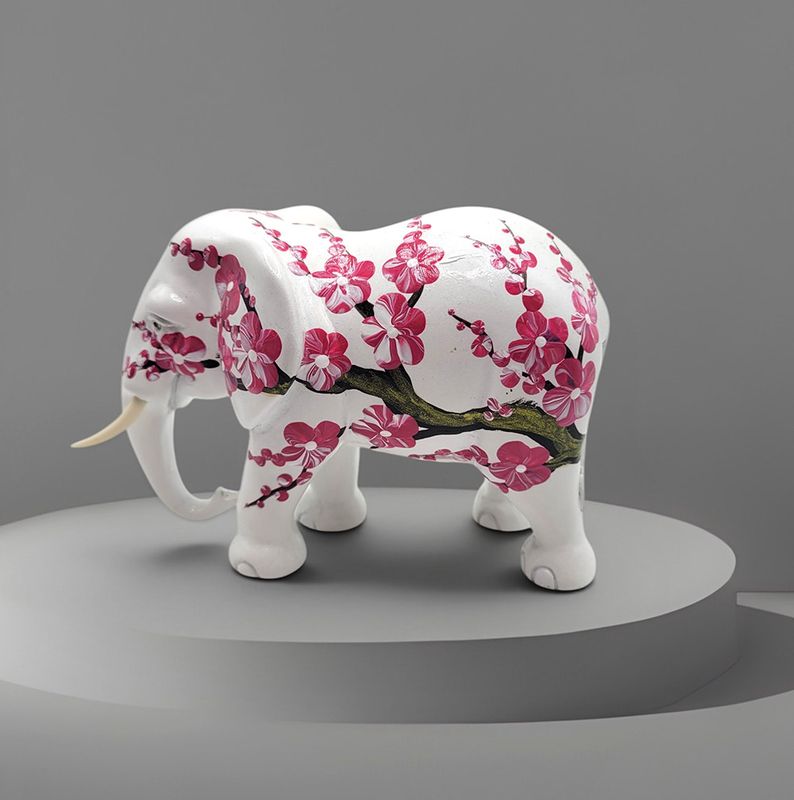 Elephant Sculpture - Cherry Blossom