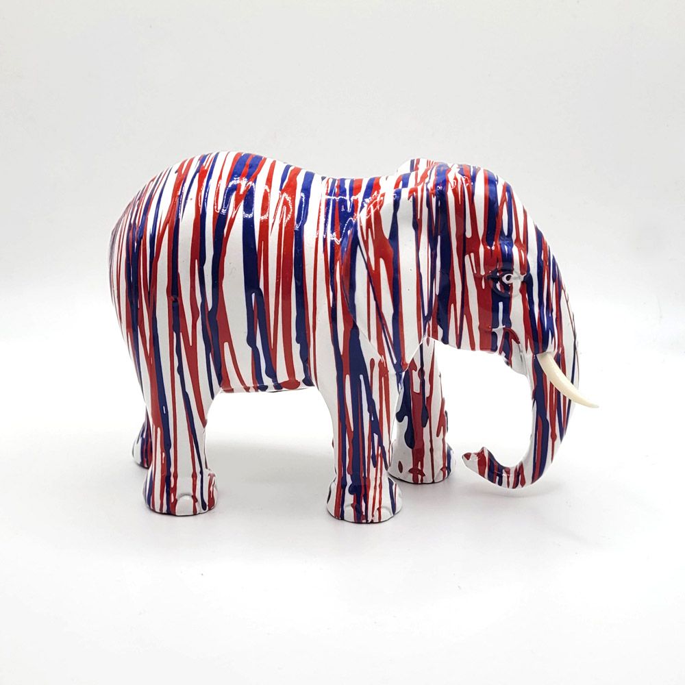 Elephant Sculpture - Patriotic Elephant Sculpture - Patriotic