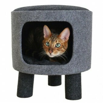 Cat Bed, Charcoal Felt Stool