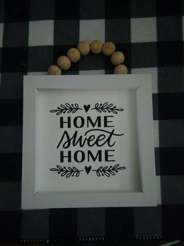 6x6 sign with wooden beads