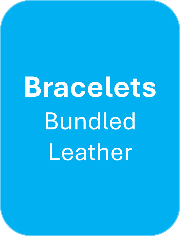 Bracelets - Bundled Leather, Glass or Wood Stack of 4