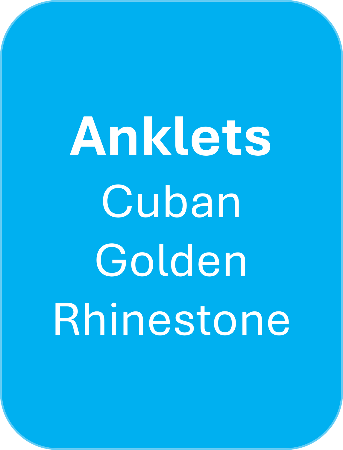 Anklets - Cuban, Golden, Rhinestone