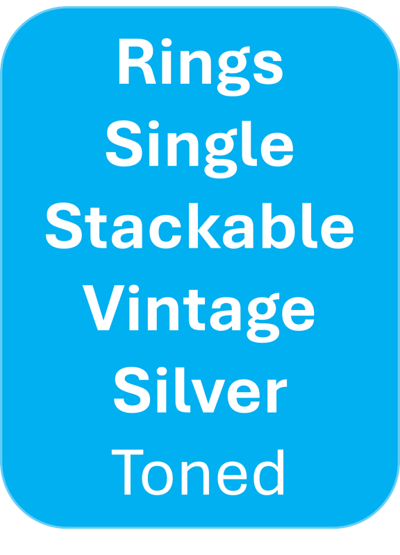 Rings Single, Knuckle, Boho, Vintage Silver - Stackable Vintage