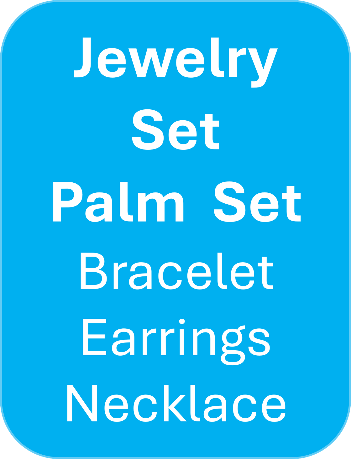 Jewelry Set - Palm Tree 3 pieces - Bracelet Earrings Necklace