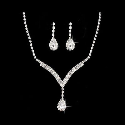 Jewelry Set Necklace Earring Crystal Rhinestone LG V