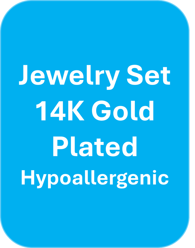 Jewelry Set 14K Gold Plated Hypoallergenic Austrian Green Crystal Pendant