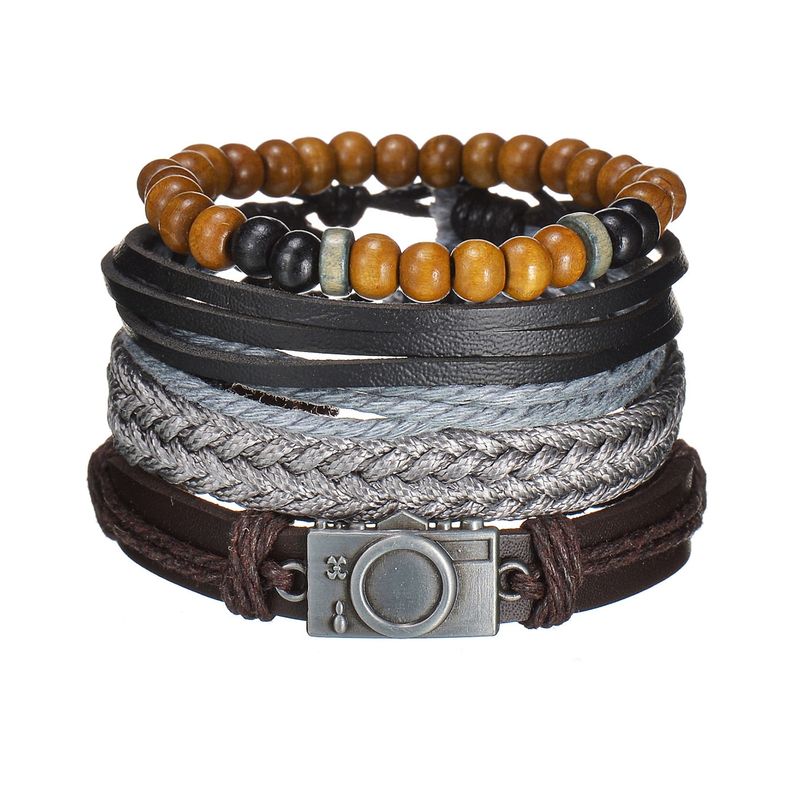 Mens Modern Multilayered Bracelet - Leather