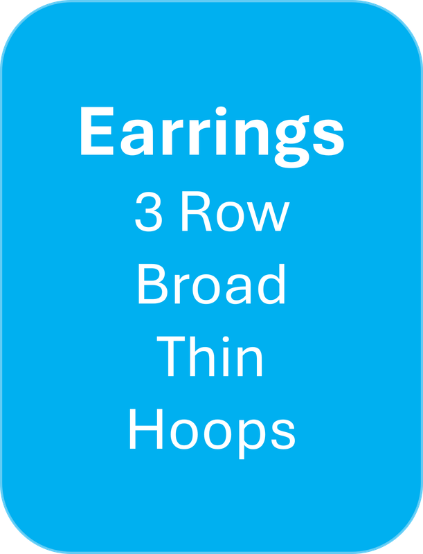 Earrings 3 Row- Broad Thin Hoop Earrings Gold-toned