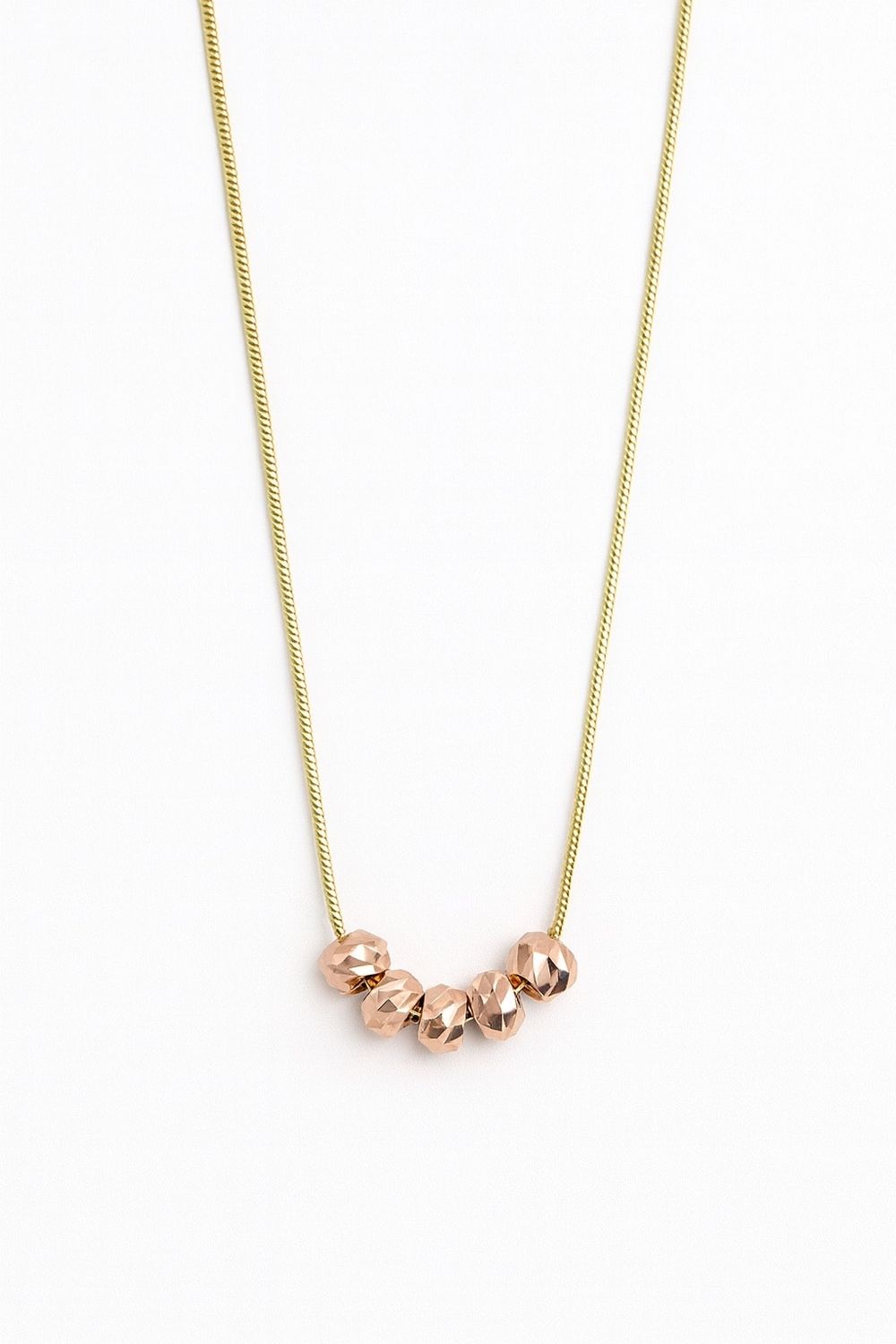 Stainless Steel Rose Gold Beaded Necklace for Women