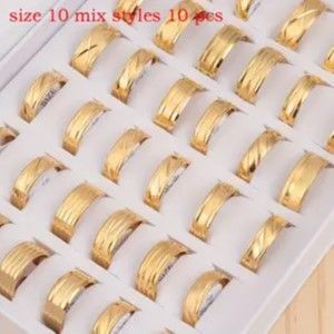Ring 18K Gold Plated Stainless Steel Men&#39;s Rings - various sizes and styles