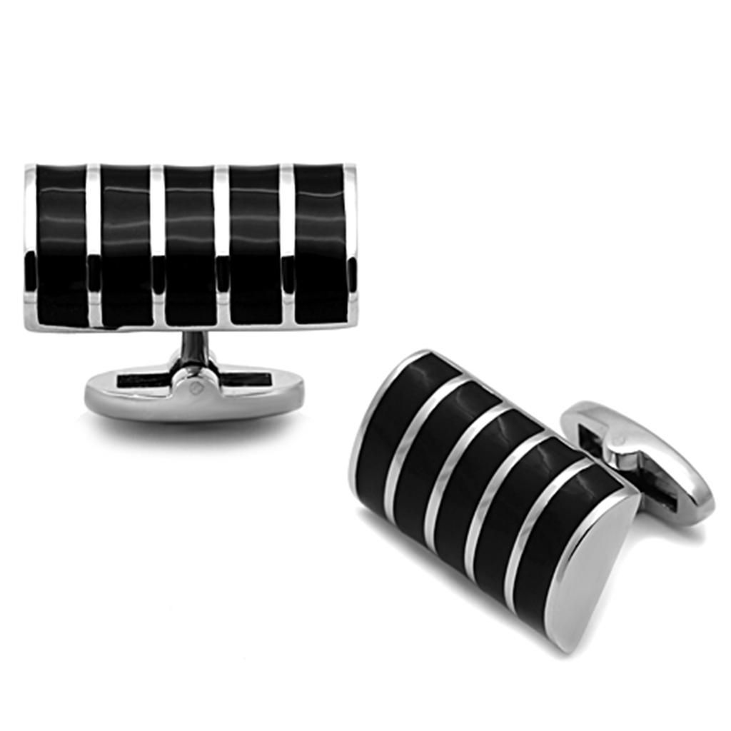 TK1263 - High polished (no plating) Stainless Steel Cufflink with