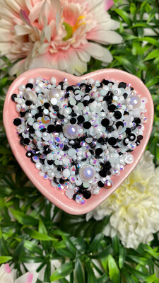 Black Tie Rhinestone/Pearl Mix - Non-Hot Fix