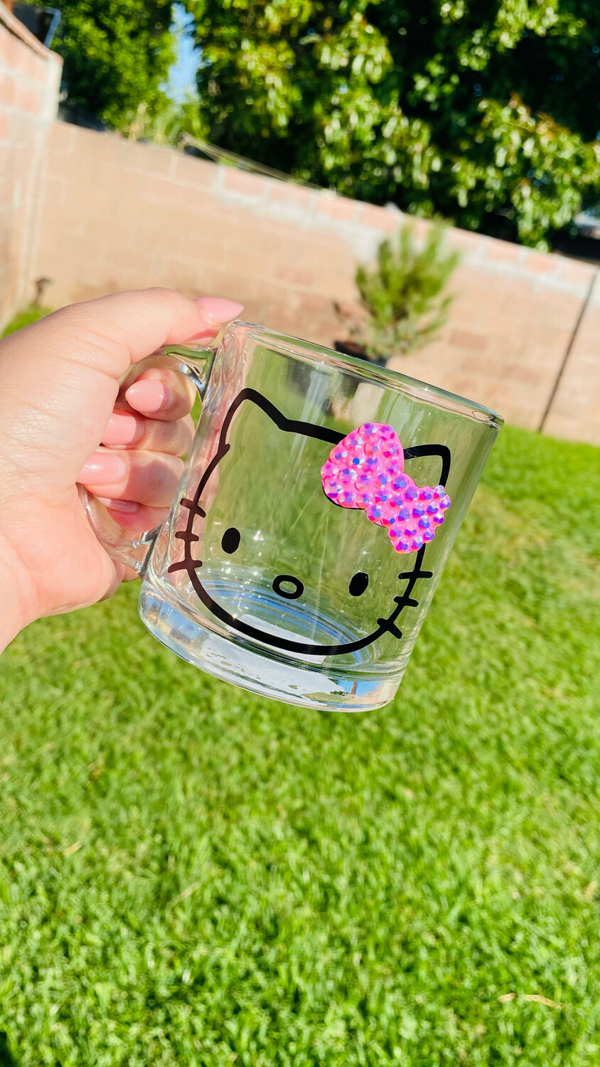13oz AB Blink Bow HK Inspired Clear Glass Mug