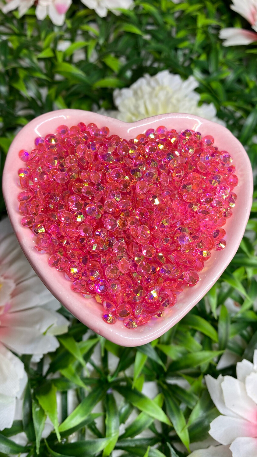 Transparent Barbie Pink AB Rhinestones