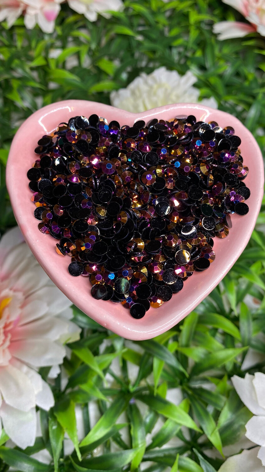 Magenta Andromeda AB Resin Rhinestones w/Black Back