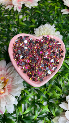 Mermaid Pink AB Resin Rhinestones w/Silver Back