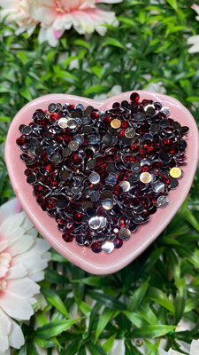 Red Riding Hood (Dark Red) Resin Rhinestones w/Silver Back