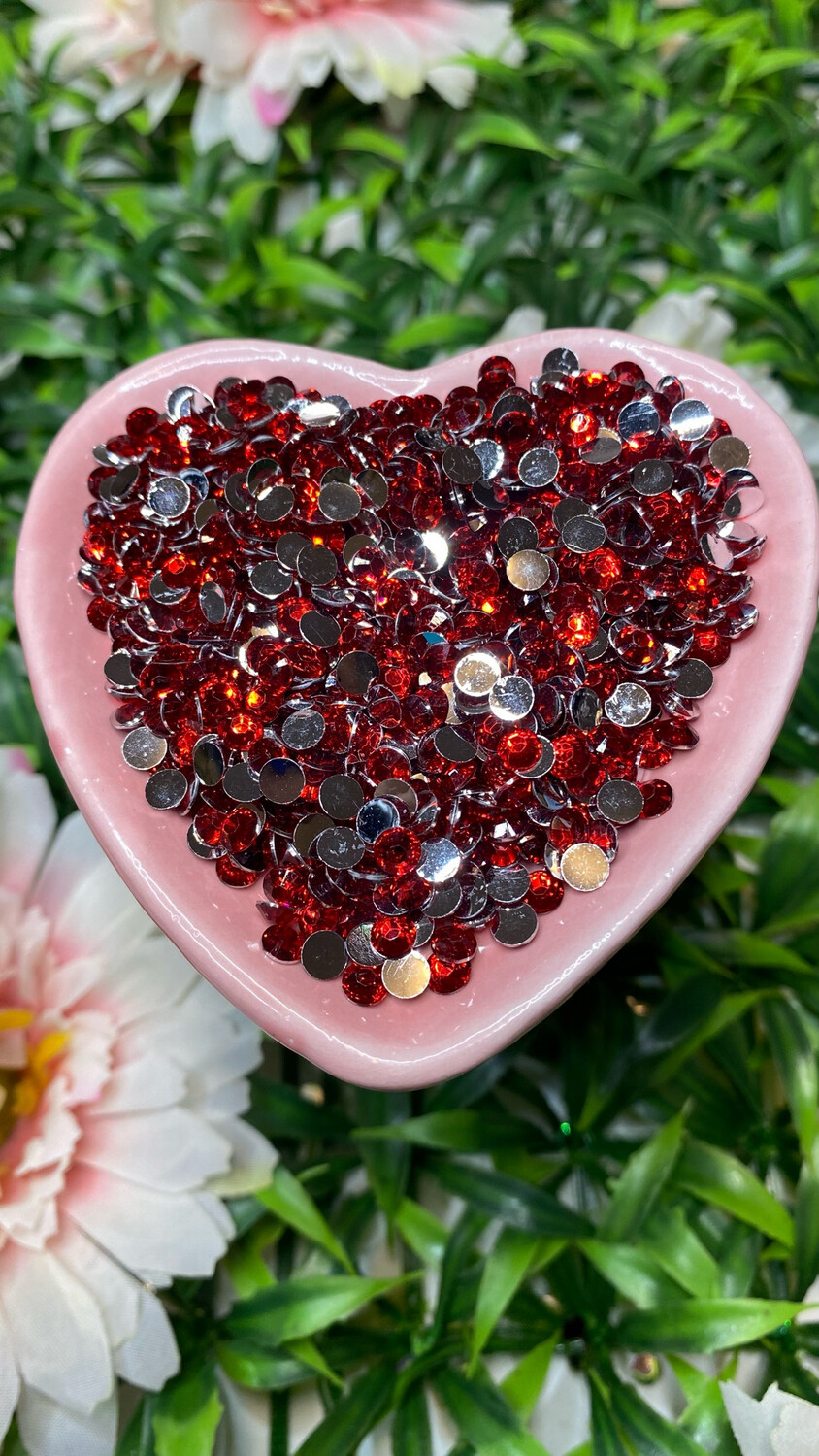 Scarlet Red (Medium Red) Resin Rhinestones w/Silver Back