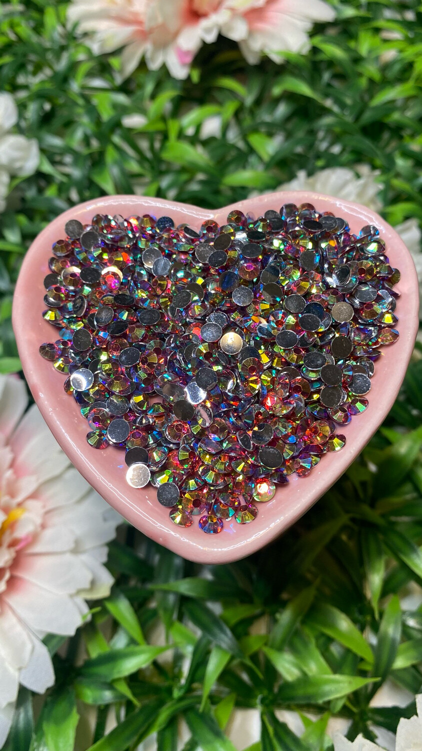 Tourmaline Rose AB Resin Rhinestones w/Silver Back