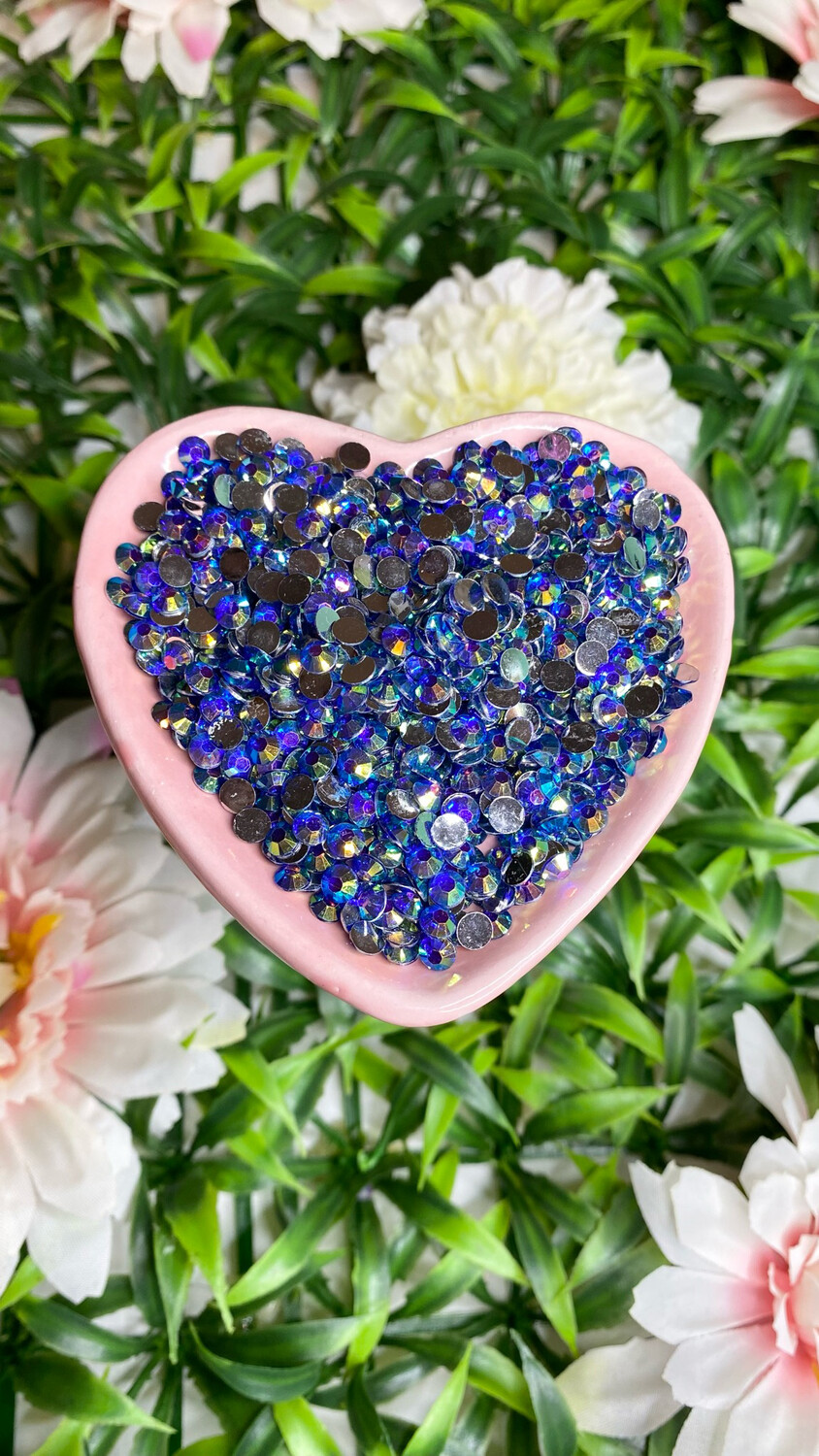 Zakynthos Sapphire AB Resin Rhinestones w/Silver Back