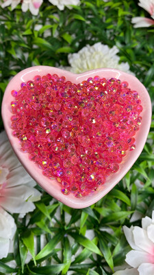 Transparent Barbie Pink AB Rhinestones, Choose Rhinestone Size:: 5mm / SS20, Choose Weight:: 1 oz Bag