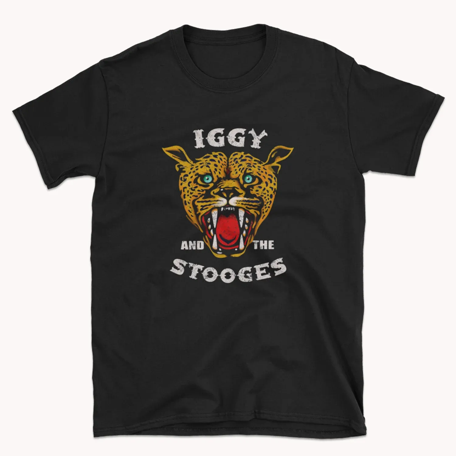 Iggy And The Stooges Cheetah T-Shirt, Limited Edition Vintage Style Design, Unisex T-Shirt, 70s Rock and Roll, Punk Rock T-Shirt