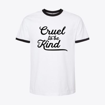 Cruel to Be Kind – Retro 70s Lyric-Inspired Ringer Tee