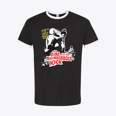 Girl With The Thunderbolt Kick - Retro Kung Fu Tee