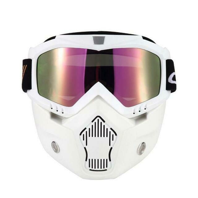 Mortorcycle Mask Detachable Goggles and Mouth 
Filter
