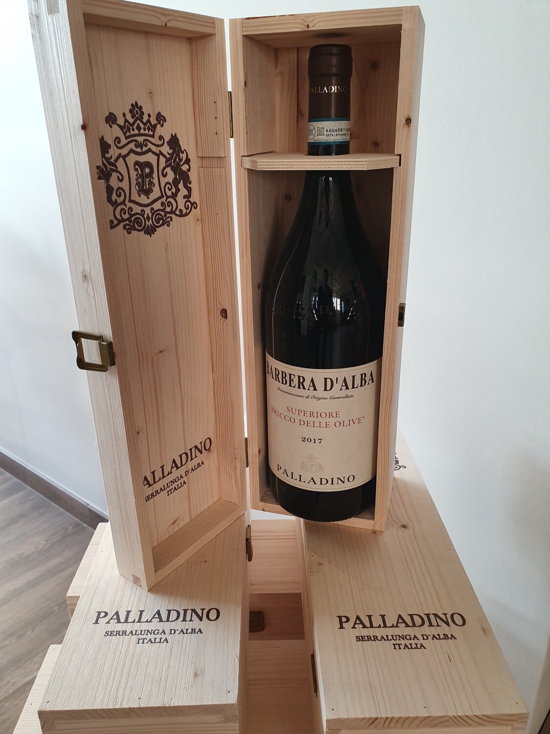 Barbera d'Alba Bricco del Olive Palladino - MAGNUM in houten kist