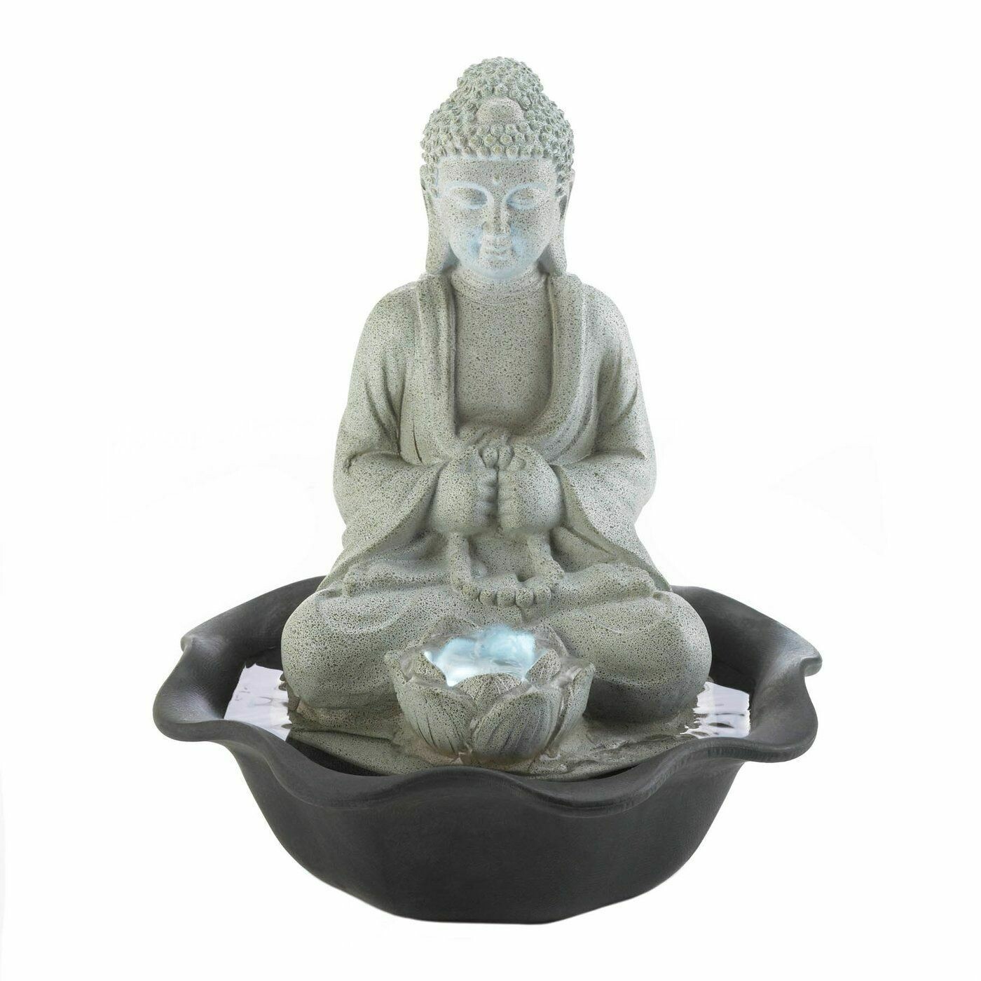 Buddha On Lotus Tabletop Fountain