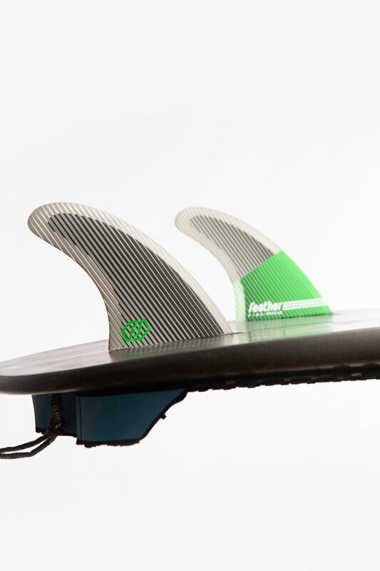 FEATHER FINS ULTRALIGHT BLACK HEXA CORE HC GREEN. DUAL TAB