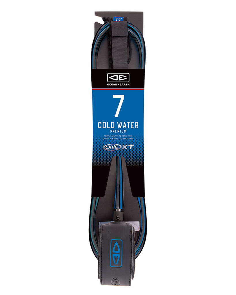Cold Water Premium One-XT Leash - 7ft, Color: Black / Blue