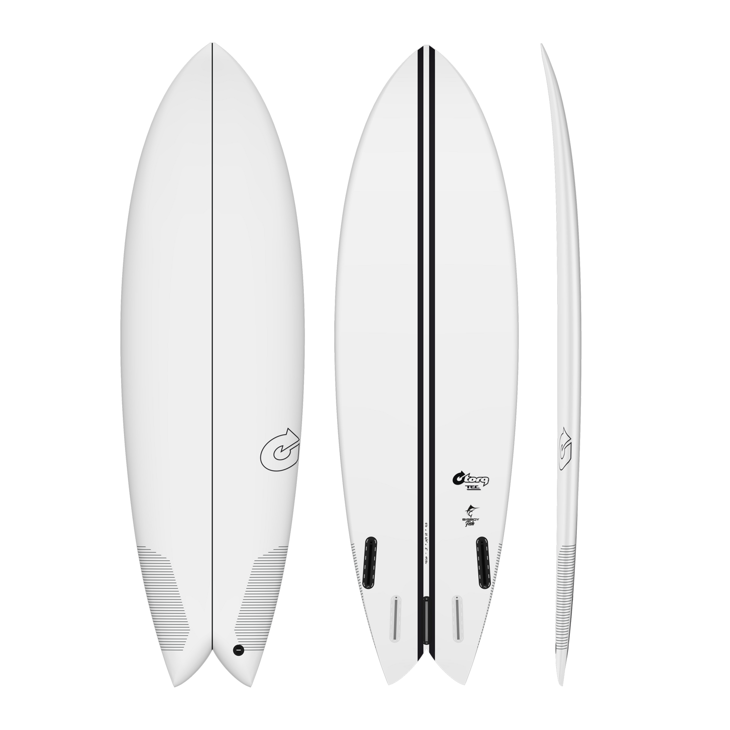 BIGBOY FISH, Tamanho: 6’6 x 21 3/4” x 3”	- 49.1 ltr, Cor: Tec White