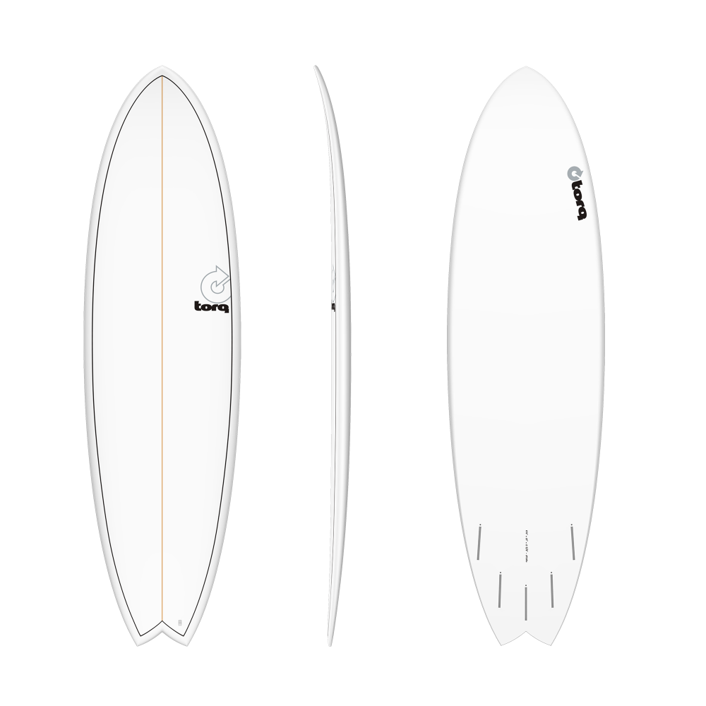 MOD FISH, Tamanho: 5’11 x 20 3/8” x 2 1/2” - 33.2 ltr, Contrução / Cor: TET (WHITE + PINLINE)
