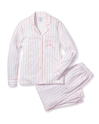 Colony Hotel x Petite Plume Luxe Pima Cotton Pink Stripe Pajama Set