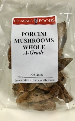 PORCINI MUSHROOMS - WHOLE - 'A' 1 oz