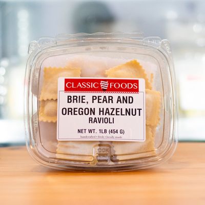 BRIE, PEAR &amp; HAZELNUT RAVIOLI
