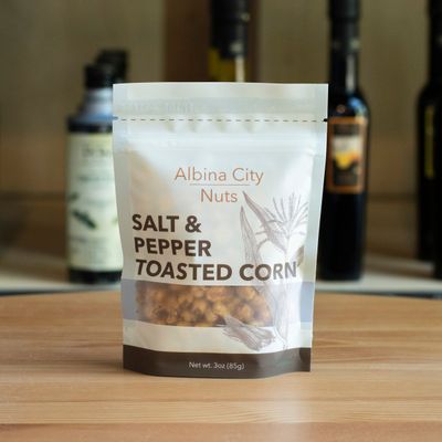 SALT &amp; PEPPER TOASTED CORN - ALBINA CITY NUTS