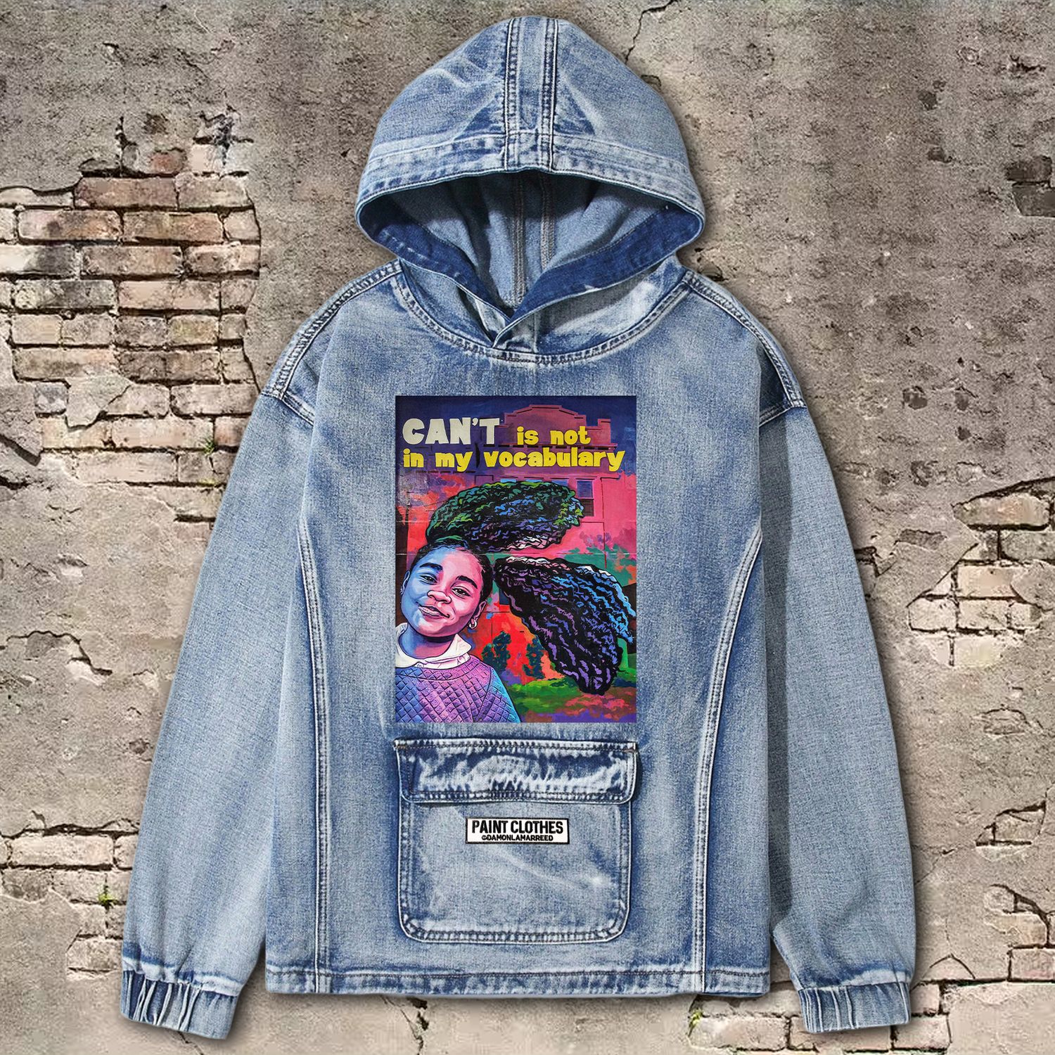 Can't Is Not In My Vocab  Denim Hoodie