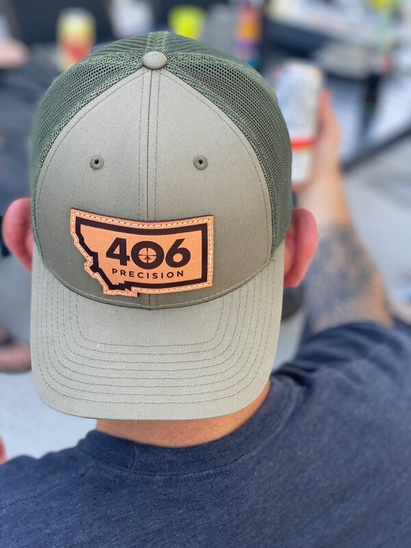 406 Precision Custom Leather Patch Hat